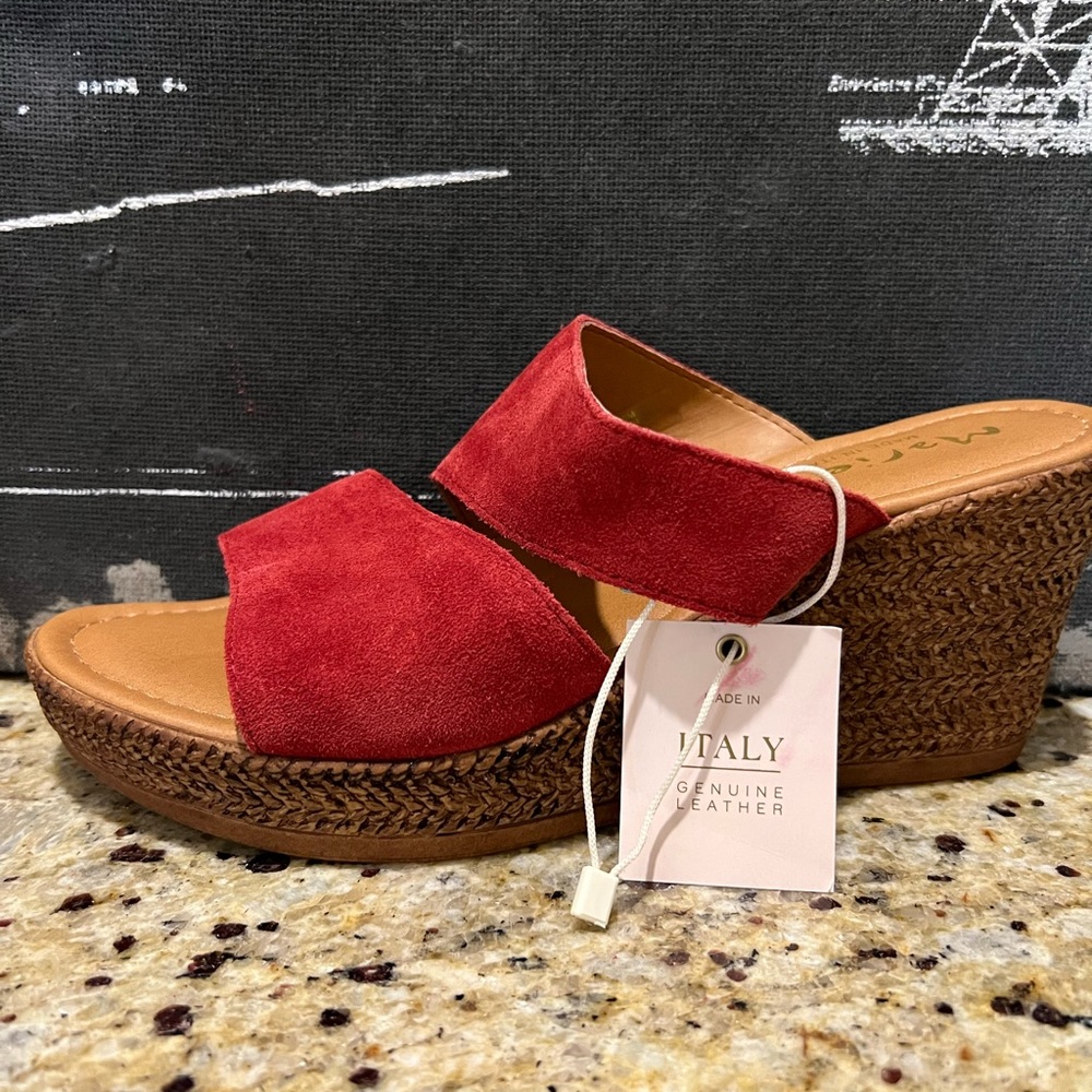 Mariella Sandals Made in Italy 🇮🇹 Genuine Leather (Suede) - Picture 2 of 15